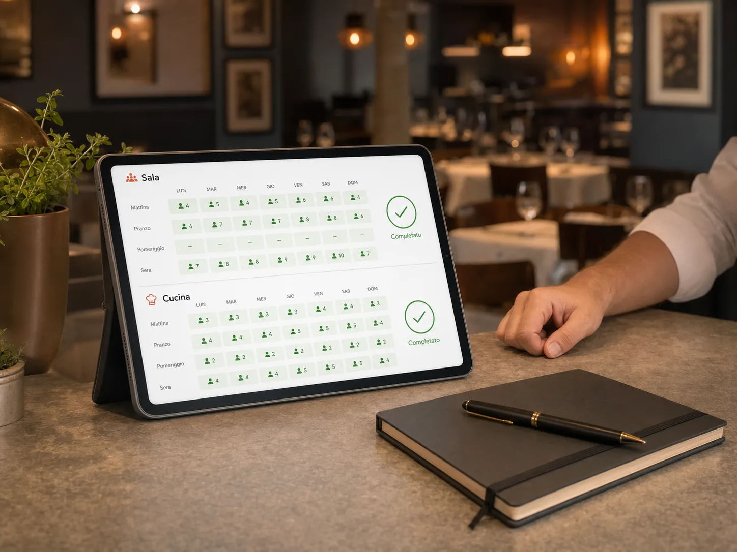 Front-of-house and kitchen shifts
